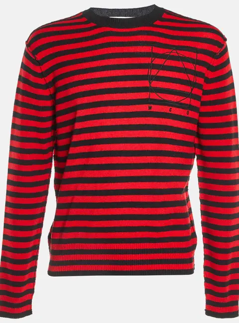 McQ by Alexander McQueen Red Striped Wool Knit Sweater M