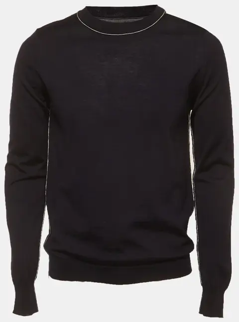 Maison Martin Margiela Navy Blue Wool Knit Sweatshirt M