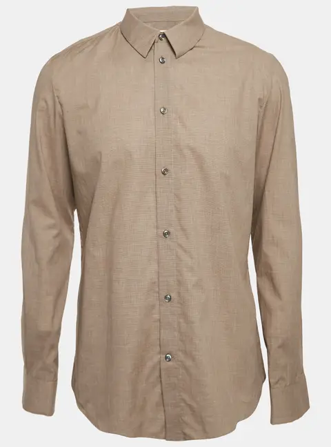 Maison Martin Margiela Houndstooth Light Brown Buttoned-Up Shirt XL