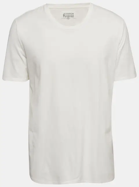 Maison Martin Margiela White Jersey Crewneck T-Shirt XXL
