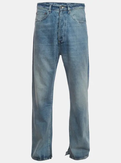 Maison Margiela Blue Distressed Denim Wide Leg Jeans M/Waist 32"