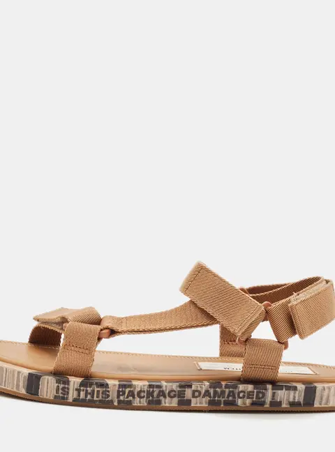 Maison Martin Margiela Packing Tape Size 43 Brown Canvas Flat Sandals