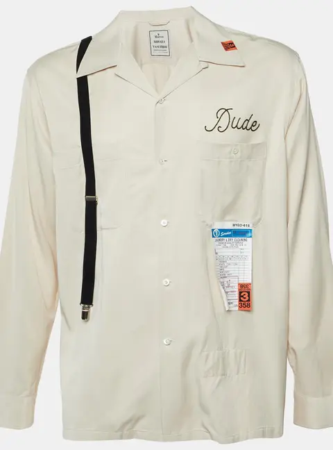 Maison Mihara Yasuhiro Beige Cotton Blend Embroidered Shirt M