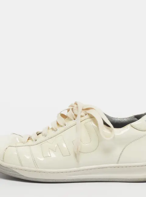 Marc Jacobs Size 41 White Patent Leather Low Top Sneakers