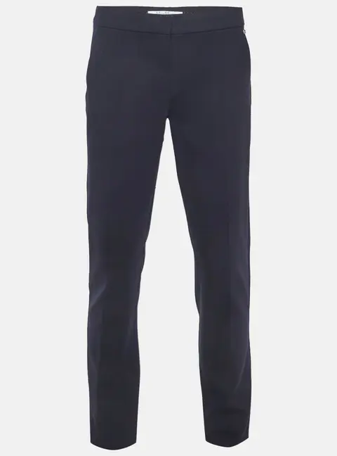 Max Mara Navy Blue Gabardine Regular Fit Trousers M