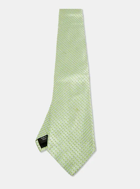 Michael Michael Kors Green Patterned Silk Tie