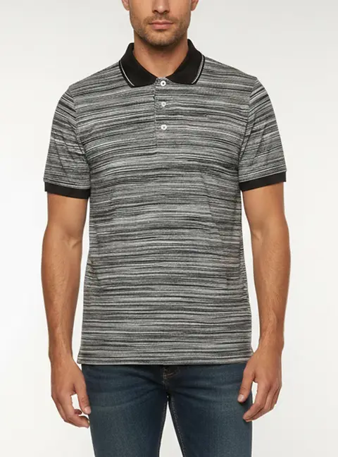 Missoni Black/White Striped Jersey Knit Polo T-Shirt L