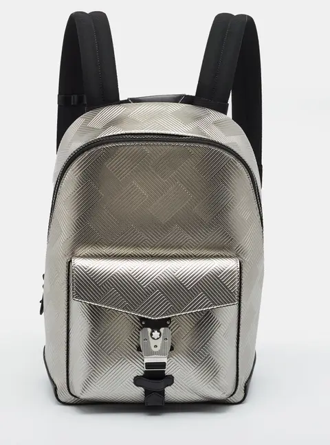 Montblanc Extreme 3.0 Silver Embossed Leather and Nylon Backpack