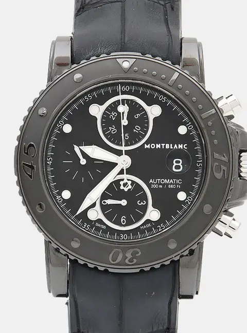 Montblanc Sport Sport Chronograph 104279 Automatic Chronograph Black Dial DLC Coated Stainless Steel Men's Wristwatch 44mm