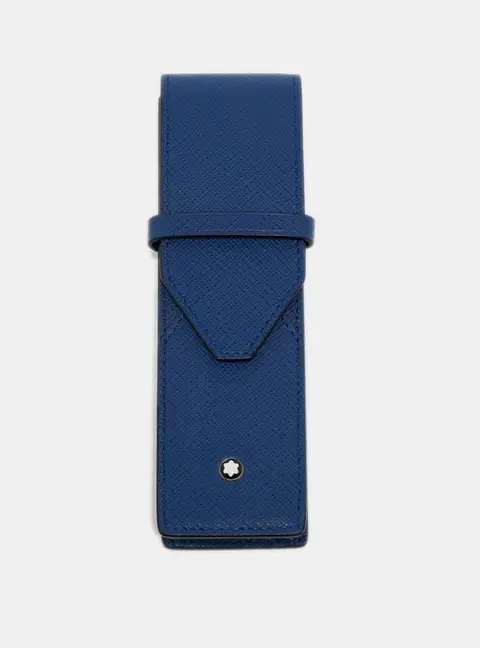 Montblanc Blue Leather Envelope 1-Pen Pouch