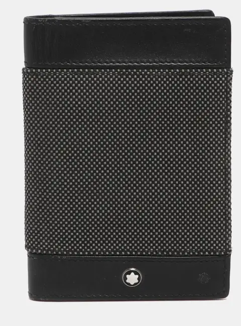Montblanc Meisterst&uuml;ck Black/Grey Canvas and Leather Card Holder