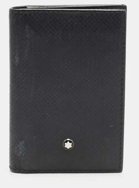 Montblanc Meisterstuck Business Black Leather Flap Card Case
