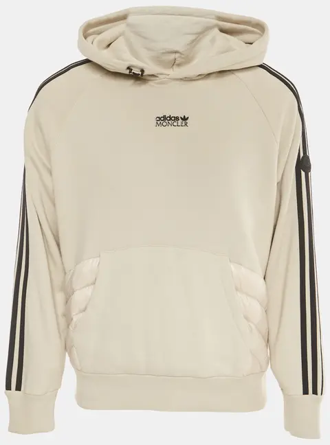 Moncler x Adidas Grey Cotton and Puffer Trim Hoodie S
