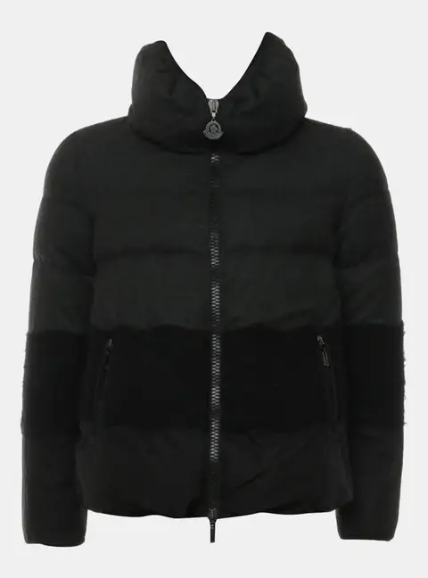 Moncler Black, Grey Arbouzier Giubbotto Down Jacket