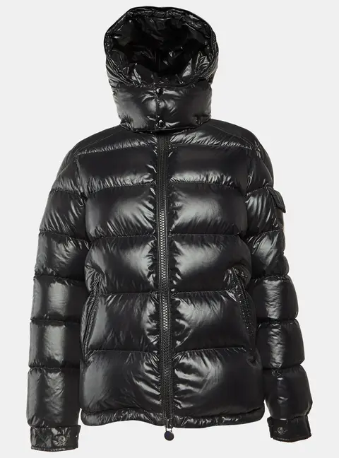 Moncler Black Quilted Nylon Hooded Maya Down Jacket S