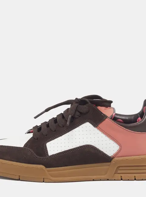 Moschino Panelled Size 42 Multicolor Leather and Suede Lace Up Sneakers