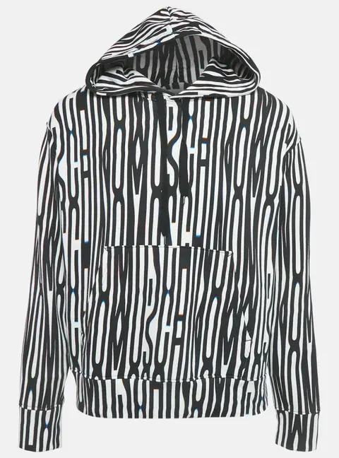 Moschino Couture Black/White Logo Print Hoodie M