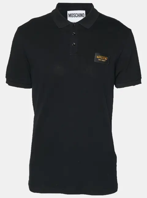 Moschino Couture Black Pique Polo T-Shirts XL