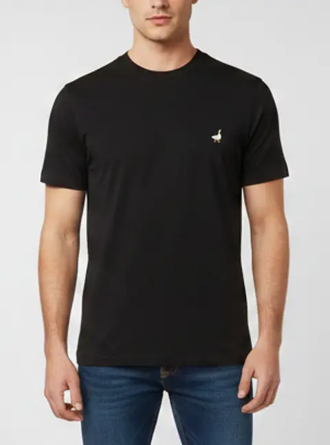 Moschino Couture Black Goose Embroidered Jersey T-Shirt S