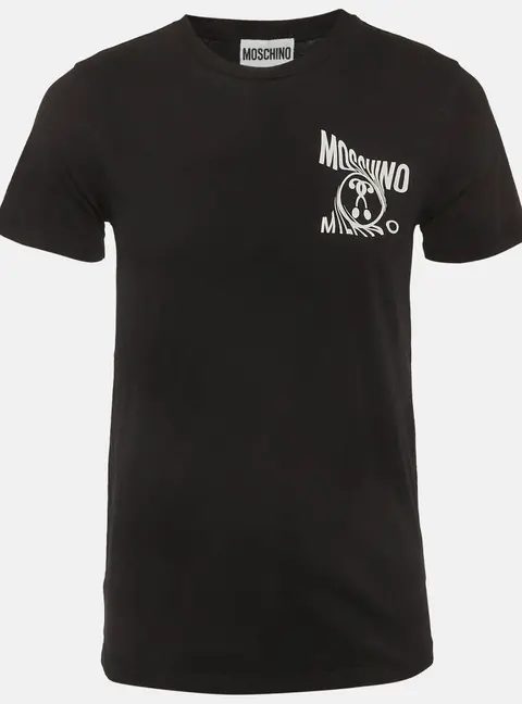 Moschino Couture Black Logo Print Cotton Knit Crewneck T-Shirt S