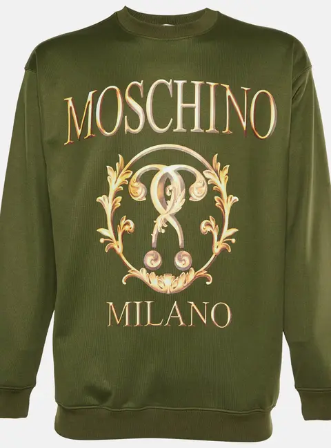 Moschino Couture Green Printed Jersey Sweatshirt L