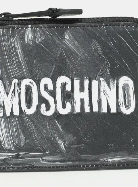 Moschino Grey Leather Coin Purse