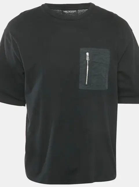 Neil Barrett Black Pocket Detail Jersey Crewneck T-Shirt L