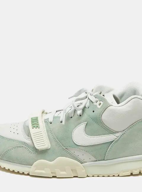 Nike Air Trainer 1 Enamel Green Size 45.5 Green/White Suede and Leather High Top Sneakers