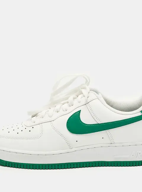 Nike Air Force 1 07 Malachite Size 42.5 White/Green Leather Low Top Sneakers