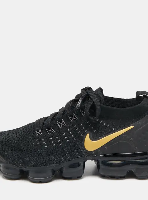 Nike Black Knit Fabric Vapormax Lace Up Sneakers Size 40
