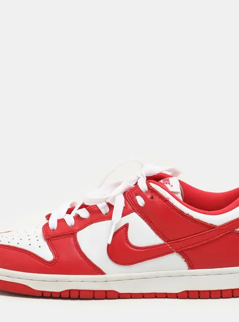 Nike University Red/White Leather SP St. John's Dunk Low Sneakers Size 42