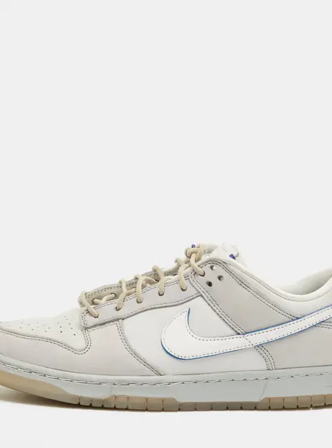 Nike Grey Nubuck Leather Dunk Low Wolf Grey Pure Platinum Sneakers Size 44.5