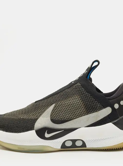 Nike Adapt BB Size 45.5 Black/Grey Mesh and Nubuck Leather Slip On Sneakers