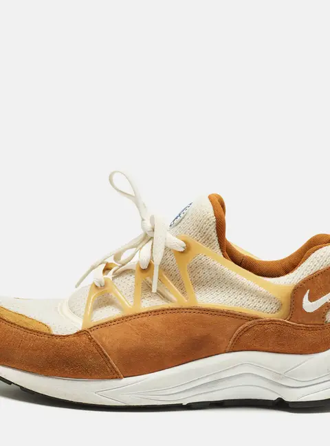 Nike Air Trainer 1 Size 46 Brown/White Knit Fabric and Suede Lace Up Sneakers
