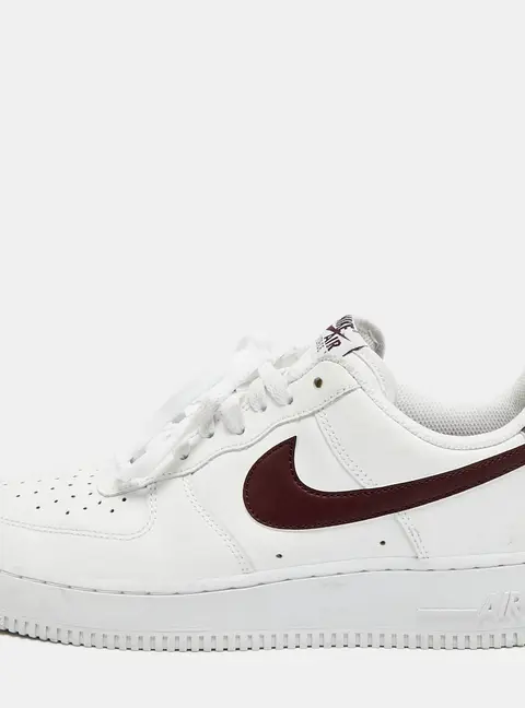 Nike Air Force 1 07 Burgundy Crush Size 42.5 White/Burgundy Leather Low Top Sneakers