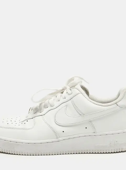 Nike Air Force 1 07 Size 42.5 White Leather Low Top Sneakers