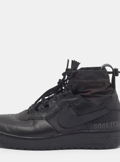 Nike Air Force 1 Gore-Tex Triple Black Size 42.5 Black Leather High Top Sneakers