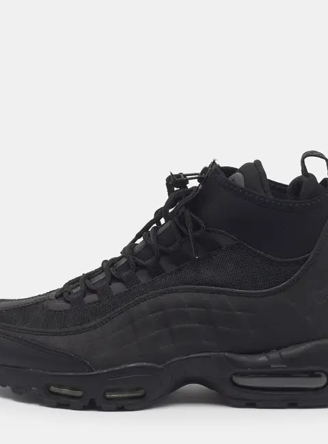 Nike Air Max 95 Sneakerboot Triple Black Size 42.5 Black Mesh and Rubber High Top Sneakers