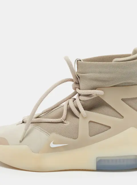 Nike x Fear of God 1 Oatmeal Size 42 Beige Mesh and Nubuck Leather High Top Sneakers