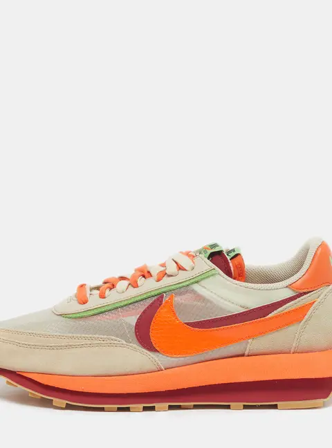 Nike x Sacai LD Waffle CLOT Kiss of Death Size 45 Multicolor Leather and Suede Low Top Sneakers