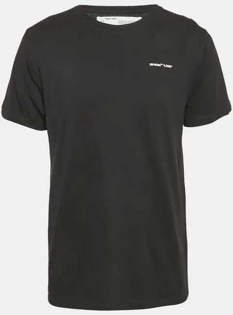 Off-White Black Jersey Crew Neck T-Shirt L