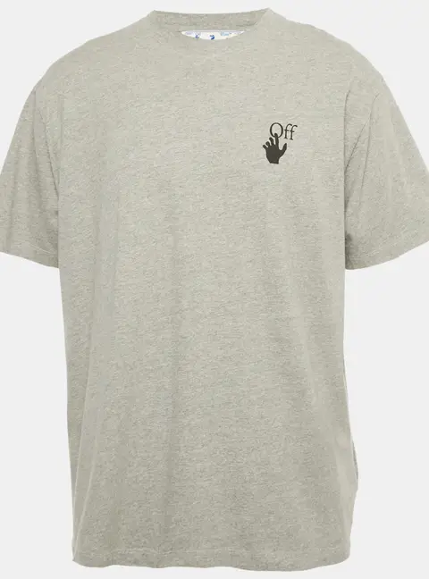 Off-White Grey Faded Arrow Print Jersey T-Shirt S