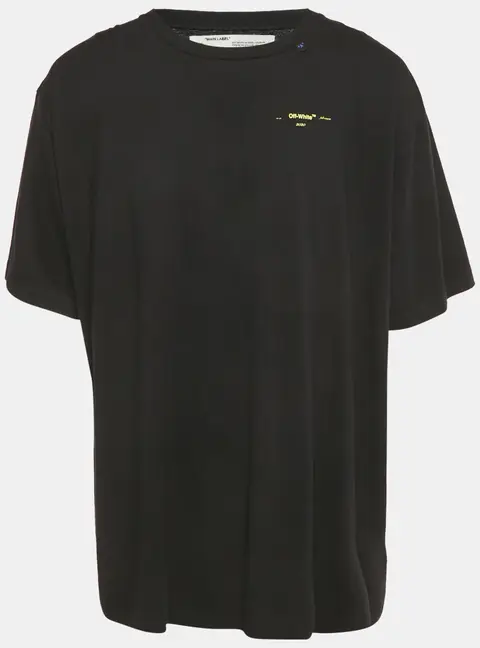 Off-White Black Acrylic Arrow Print Cotton T-Shirt L