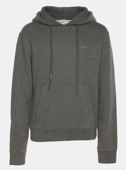 Off-White Grey Jersey Hoodie S