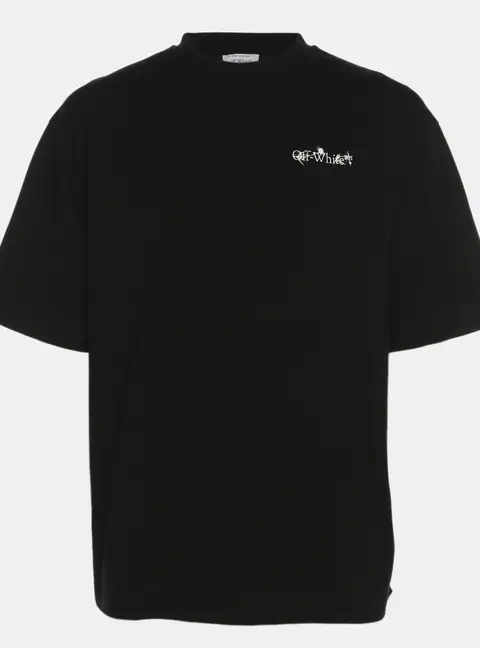 Off-White Black Logo Print Jersey T-Shirt S