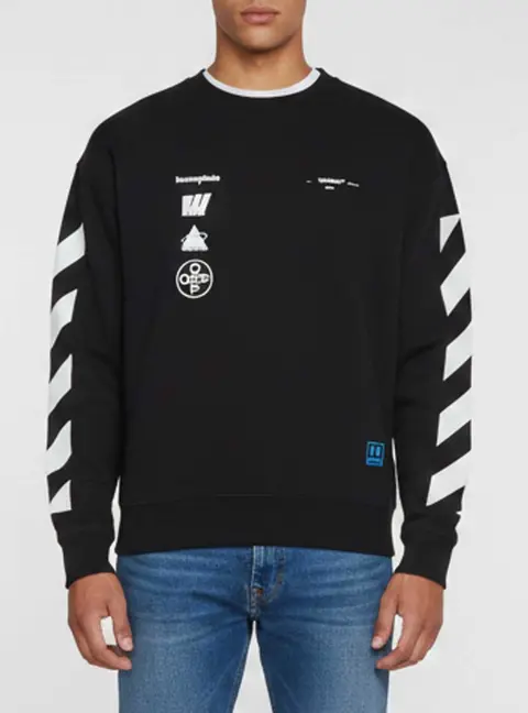 Off-White Black Diag Mariana de Silva Graphic Jersey Sweatshirt S
