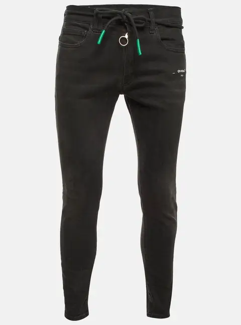 Off-White Black Washed Denim Slim Fit Jeans M/Waist 32"