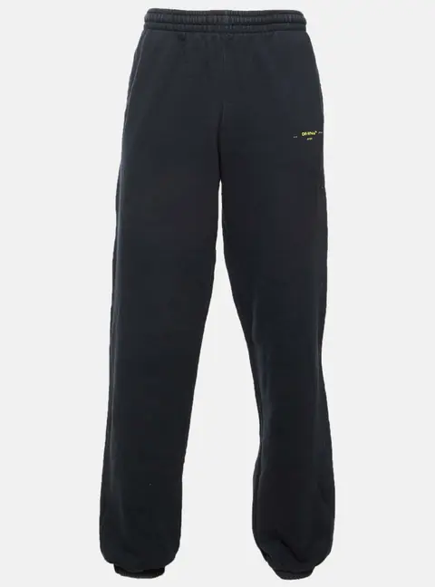 Off-White Black Acrylic Arrows Logo Print Cotton Knit Slim Joggers XL