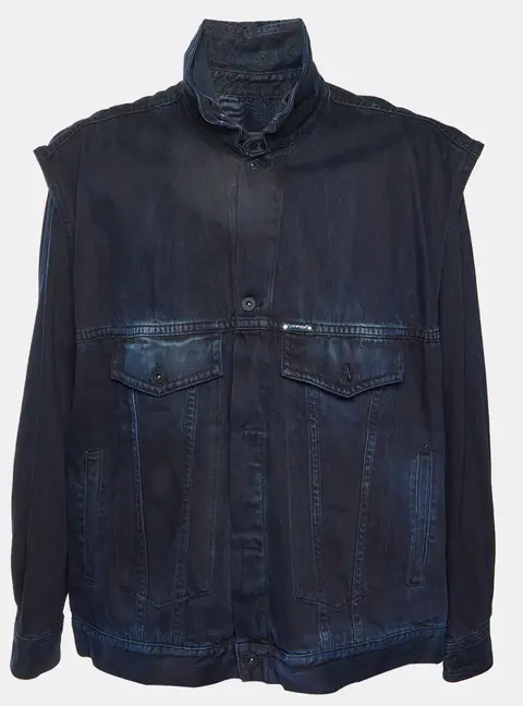 Off-White Black Gradient Arrows Denim Button Up Jacket L