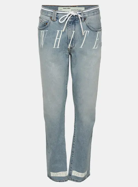 Off-White Blue Bleach Nikel Denim Jeans XL